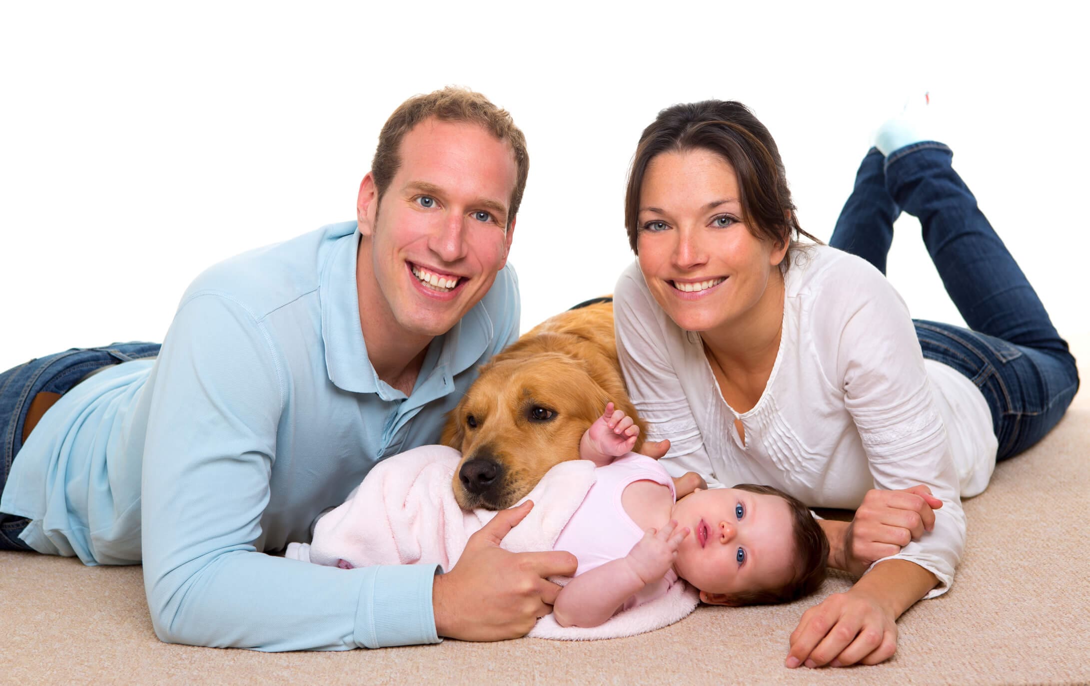 family with dog